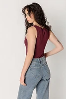 Brushed Double Layer Square Neck Tank