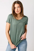 Cap-Sleeve Scoopneck Tee