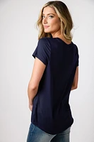 Cap-Sleeve Scoopneck Tee