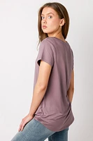Cap-Sleeve Scoopneck Tee