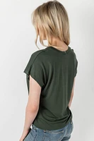 Boxy Tee with Flatlock Stitching
