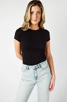 Cap-Sleeve Crew-Neck Tee