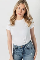Cap-Sleeve Crew-Neck Tee