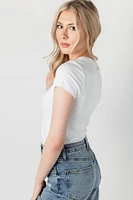 Cap-Sleeve Crew-Neck Tee