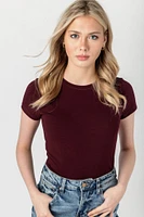 Cap-Sleeve Crew-Neck Tee