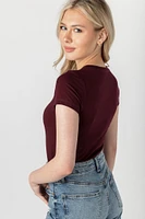 Cap-Sleeve Crew-Neck Tee