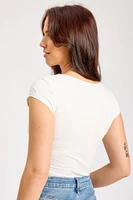 Cap-Sleeve Square-Neck Tee
