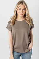Short-Sleeve Sweatshirt with Side Slits