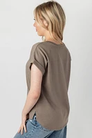 Short-Sleeve Sweatshirt with Side Slits