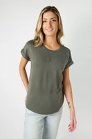 Short-Sleeve Sweatshirt with Side Slits