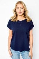 Short-Sleeve Sweatshirt with Side Slits