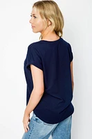 Short-Sleeve Sweatshirt with Side Slits