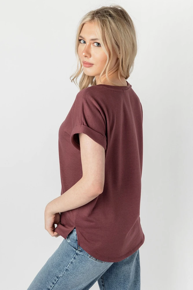 Short-Sleeve Sweatshirt with Side Slits
