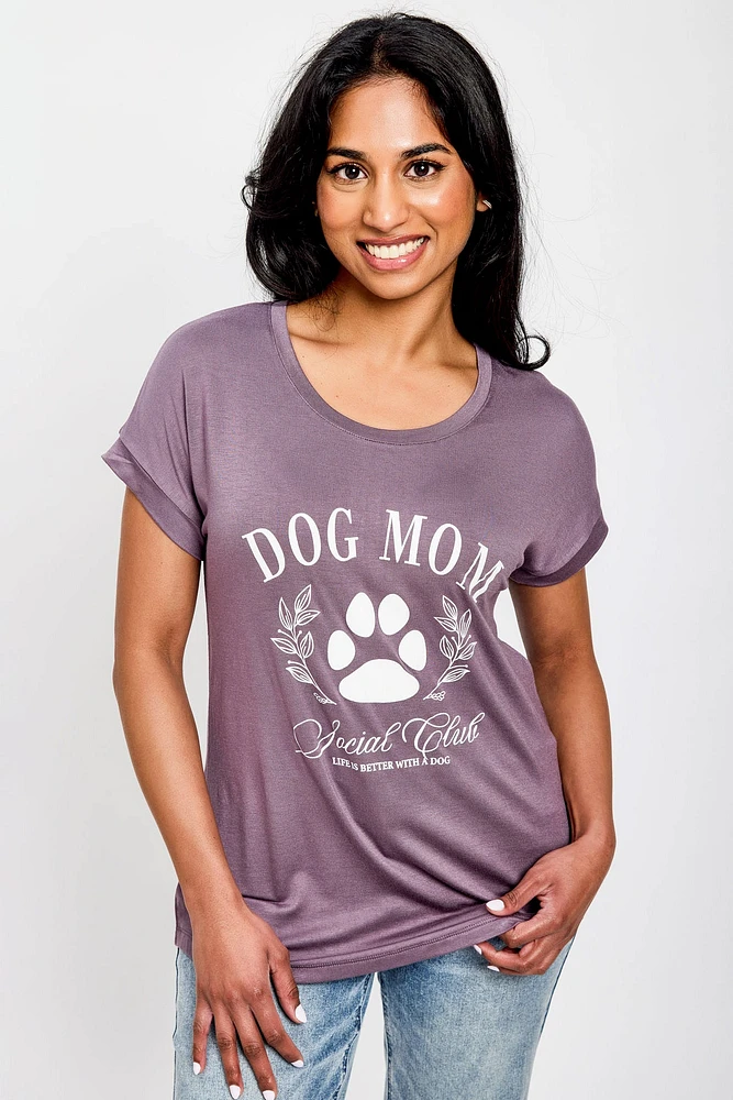 Short-Sleeve "Dog Mom" Graphic Tee