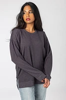 Fleece Sweatshirt with Side Slits