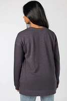 Fleece Sweatshirt with Side Slits