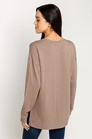 Fleece Sweatshirt with Side Slits