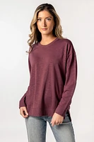Fleece Sweatshirt with Side Slits