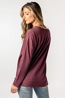 Fleece Sweatshirt with Side Slits