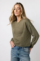 Cozy Ribbed Long-Sleeve Cropped Top