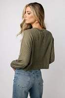 Cozy Ribbed Long-Sleeve Cropped Top