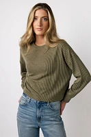 Cozy Ribbed Long-Sleeve Cropped Top