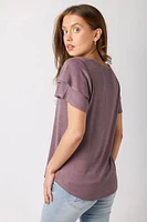 Double Ruffle Slub Top