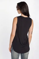 Sleeveless V-Neck Brushed Tank
