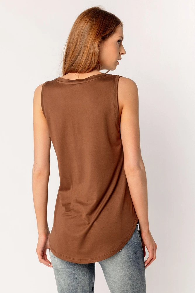 Brushed Sleeveless V-Neck