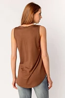 Brushed Sleeveless V-Neck