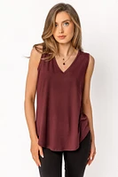 Brushed Sleeveless V-Neck