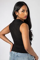 Square Neck Top with Ruching