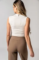Square Neck Top with Ruching