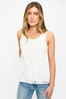 Crochet Front Sleeveless Top