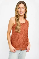 Crochet Front Sleeveless Top