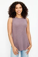 Sleeveless Crew-Neck High-Low Sweater Top