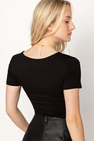 Short Sleeve Square Neck Bodysuit