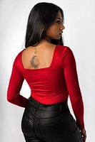Long Sleeve Square Neck Bodysuit