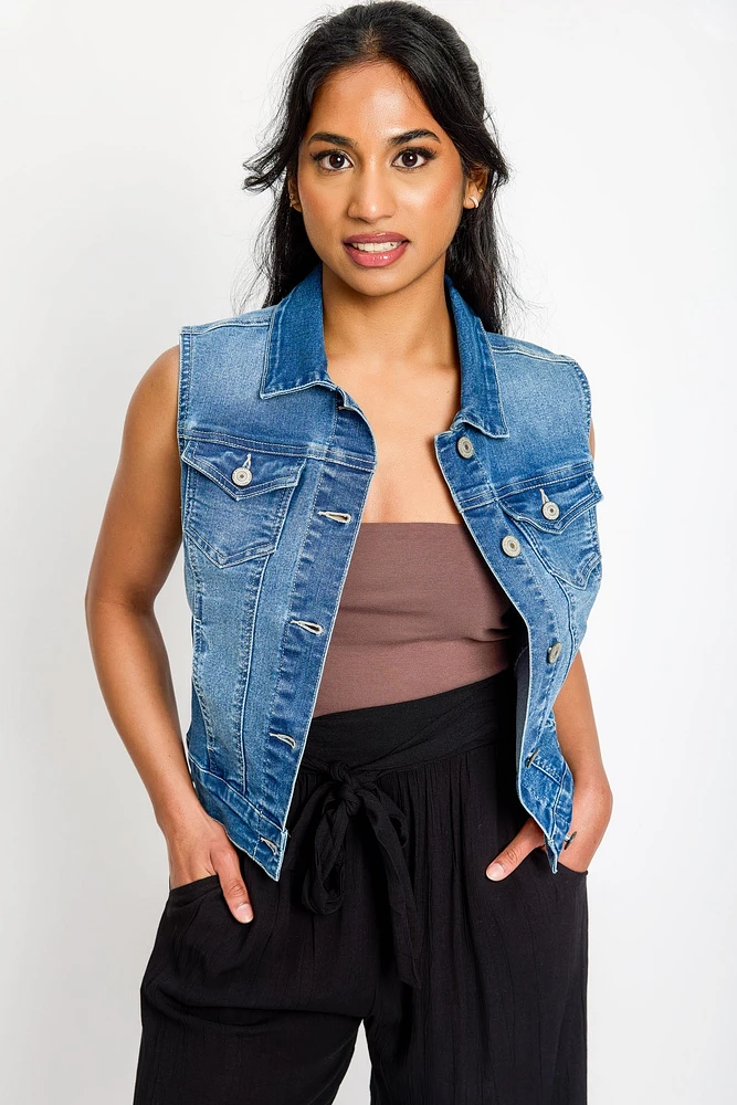 WallFlower Bella Wash Denim Vest