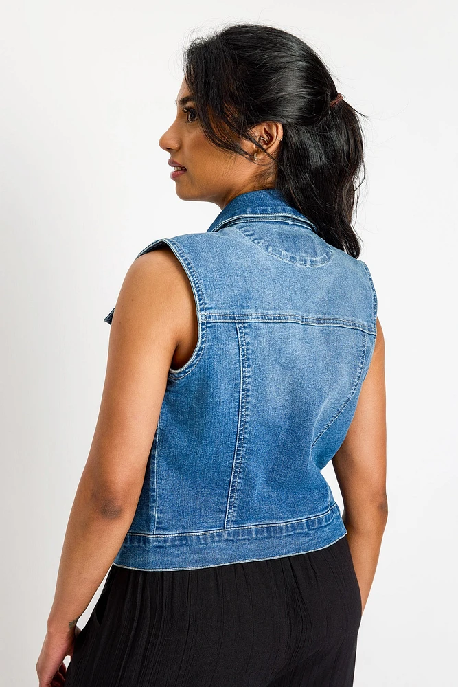 WallFlower Bella Wash Denim Vest