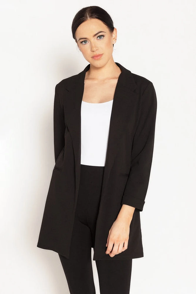 Longline Blazer with Roll-Up Sleeves