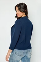 One-Button Blazer with Rolled Cuffs