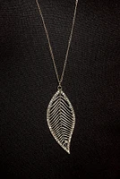 Rhinestone Leaf Necklace