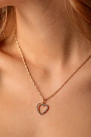 Rhinestone Heart Pendant Necklace