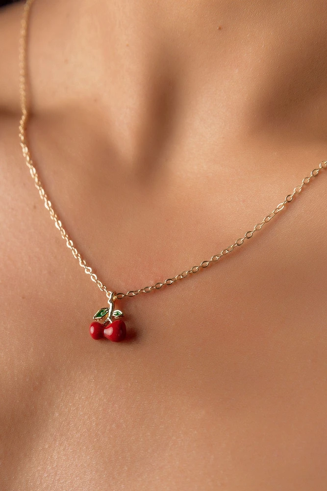 Cherry Pendant Chain Necklace