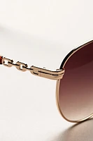Aviator Sunglasses with Chain-Link Arms