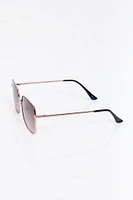 Rectangular Metal Frame Sunglasses