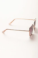 Rectangular Metal Frame Sunglasses