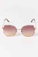 Semi-Rimless Geometric Sunglasses