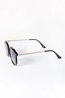 Rounded Pantos Sunglasses with Metal Trim